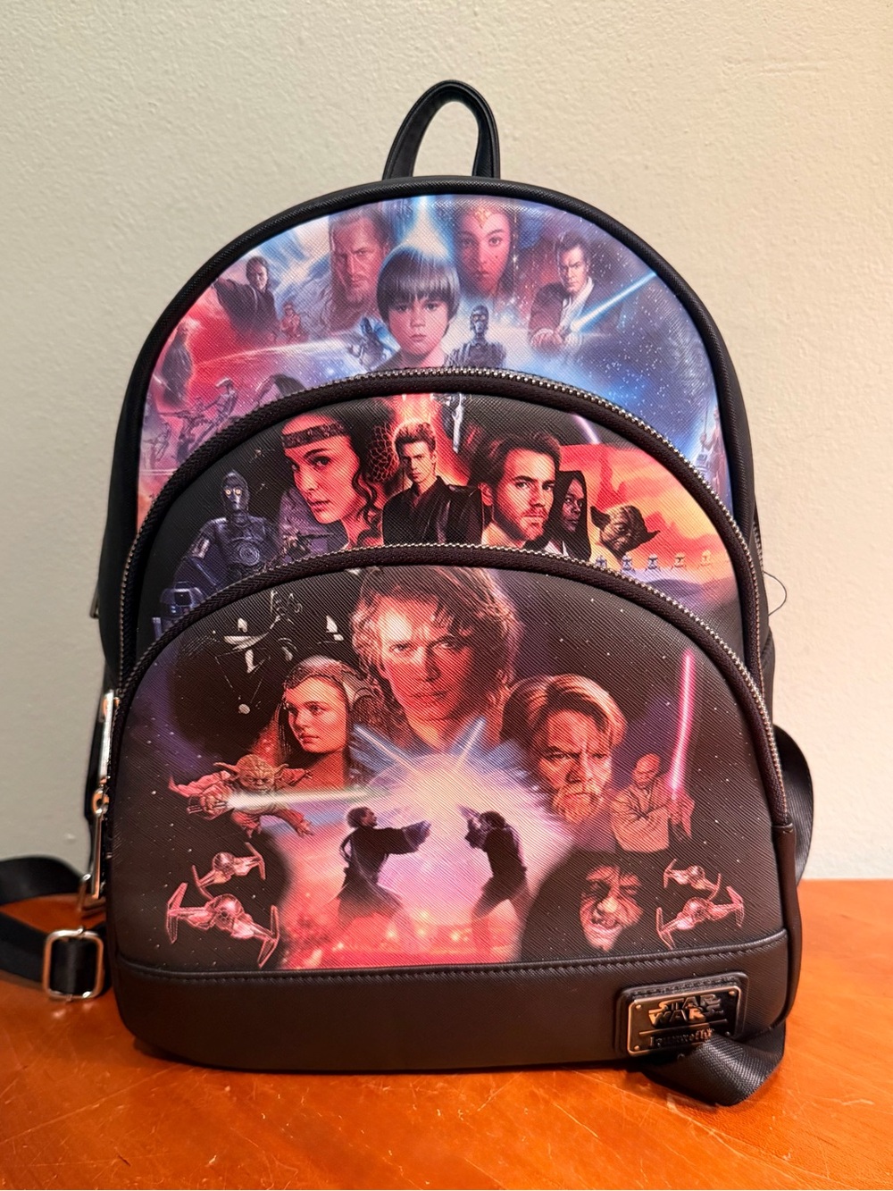 Loungefly Star Wars Trilogy Triple Pocket Mini Backpack NEW